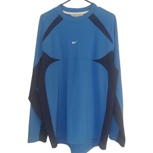 Vintage Nike L/S pullover top Color Block Center Swoosh Silver Tag Mens …